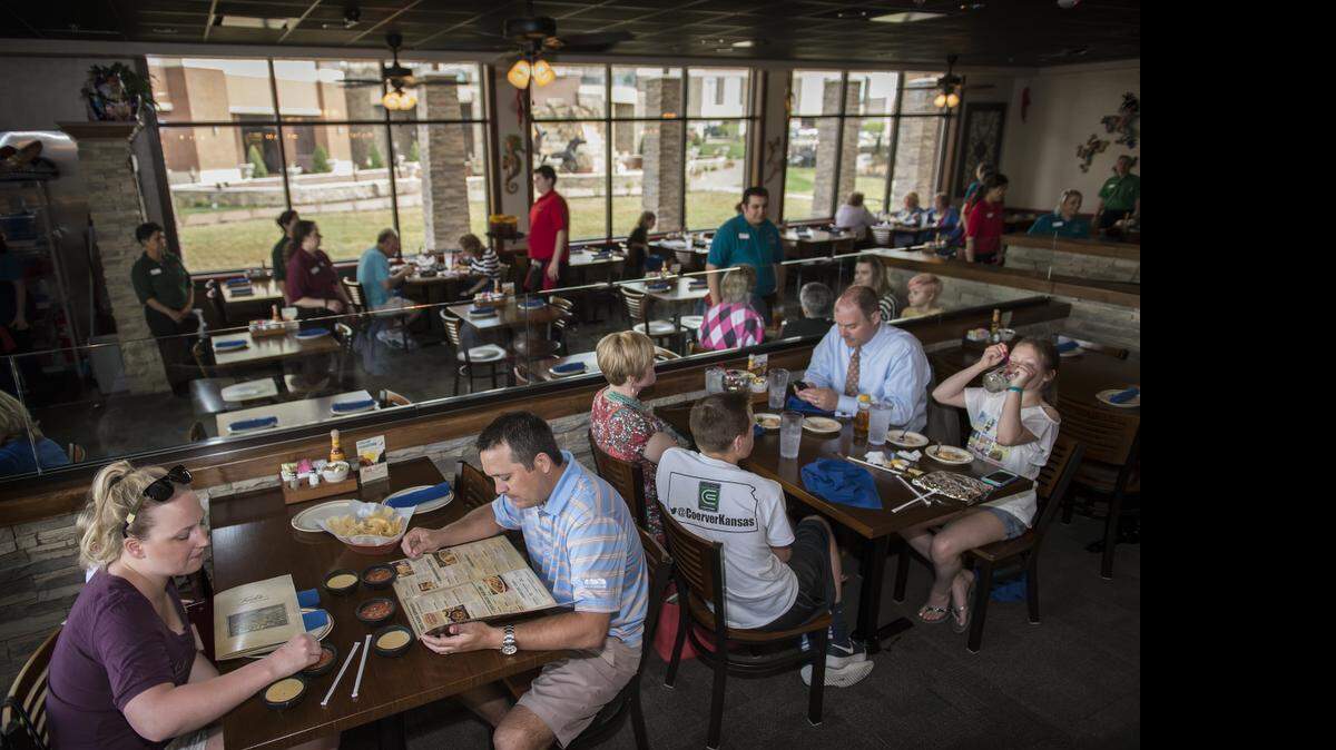 
The dining room at Ted’s Cafe Escondido in Corbin Park at 7001 W. 135th Street in Overland Park.
