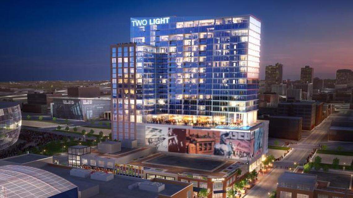 
The Two Light Luxury Apartments, to be on a current parking lot on Truman Road between Grand Avenue and Walnut Street, would include a 499-space parking garage that will involve public subsidies and provide public parking.
