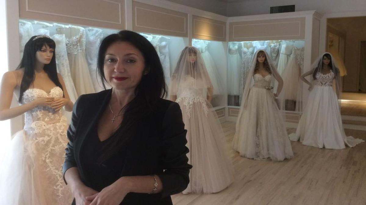 Lucia Shnyra-Slaston, owner of the new Ricca Sposa Bridal Boutique on the Plaza.