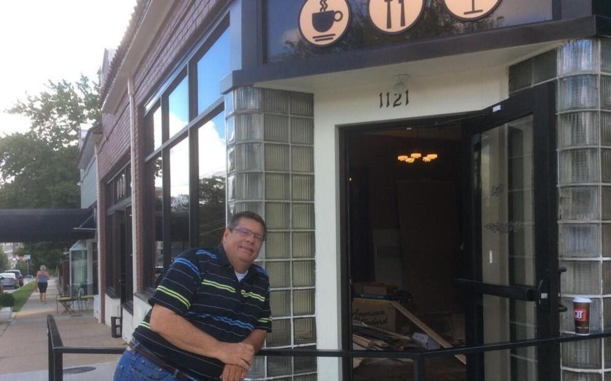 Barry Wiser, operating partner of Bar West in Shawnee and The Bar in Mission, at the new Bar West Plaza.