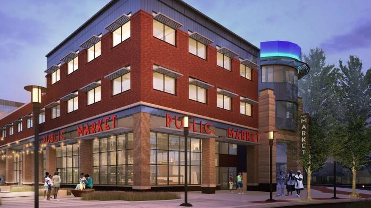 Lenexa Public Market, a food hall, is now under construction on the first floor of the new Lenexa City Hall.