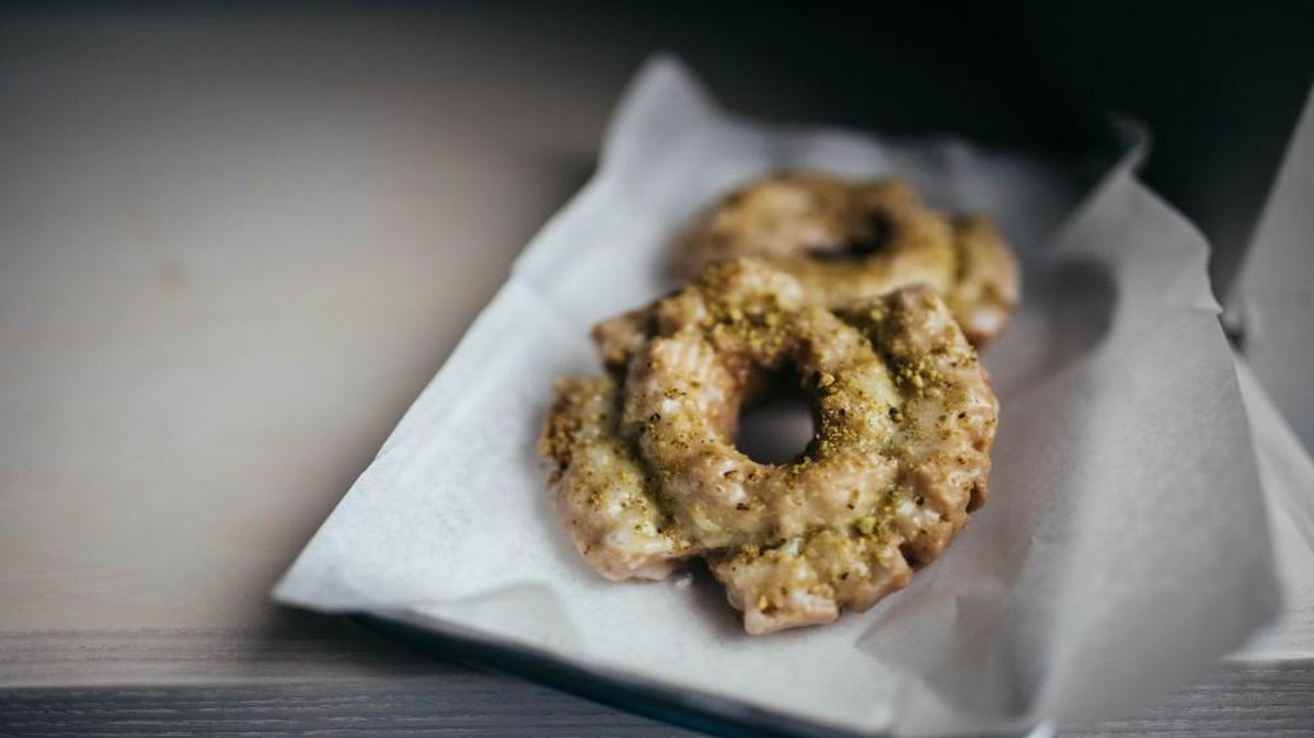 Signature lemon pistachio doughtnut.