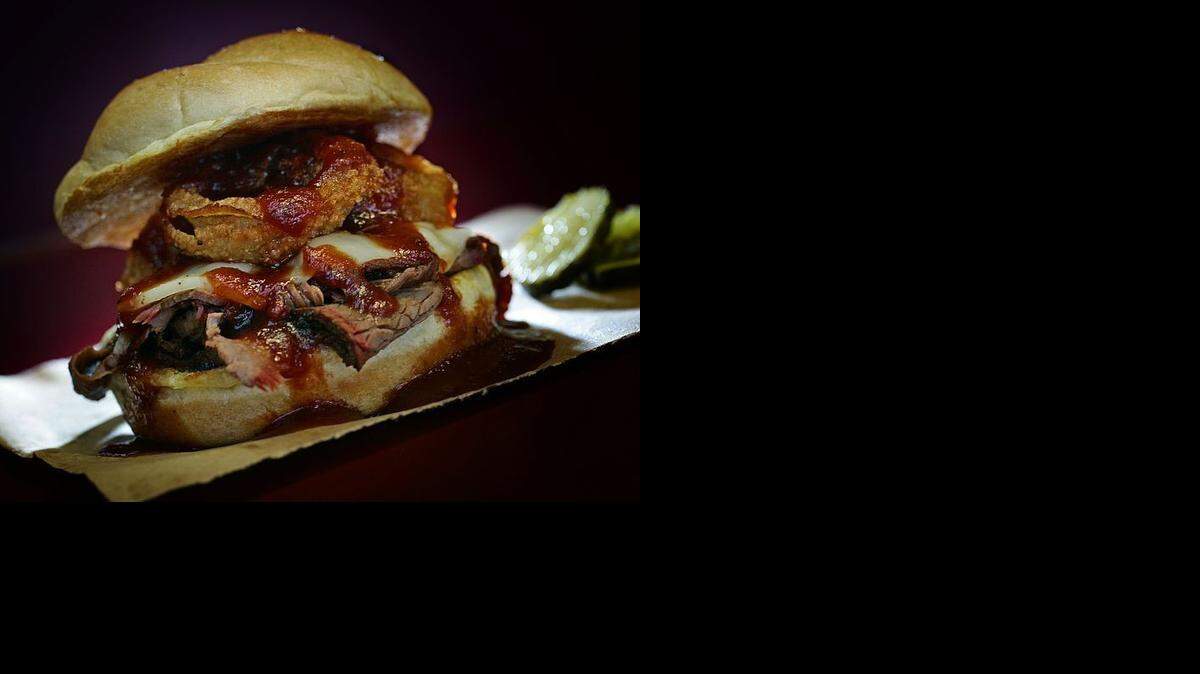 
The Z-Man barbeque brisket sandwich at Oklahoma Joe’s Barbecue, 47th and Mission Road in Kansas City, Kansas
