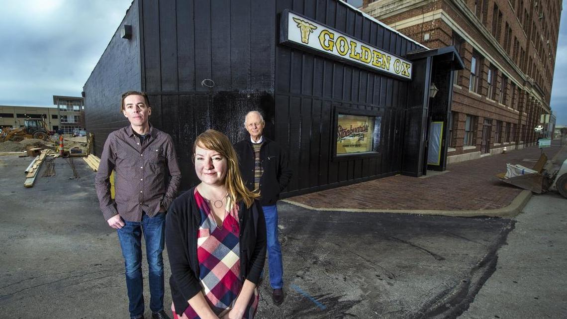 The former Golden Ox restaurant in the West Bottoms closed last year, but restaurant owners Wes Gartner (left) and Jill Myers say they’ll reopen it in part of the old space. The building is owned by Bill Haw Sr. (right).