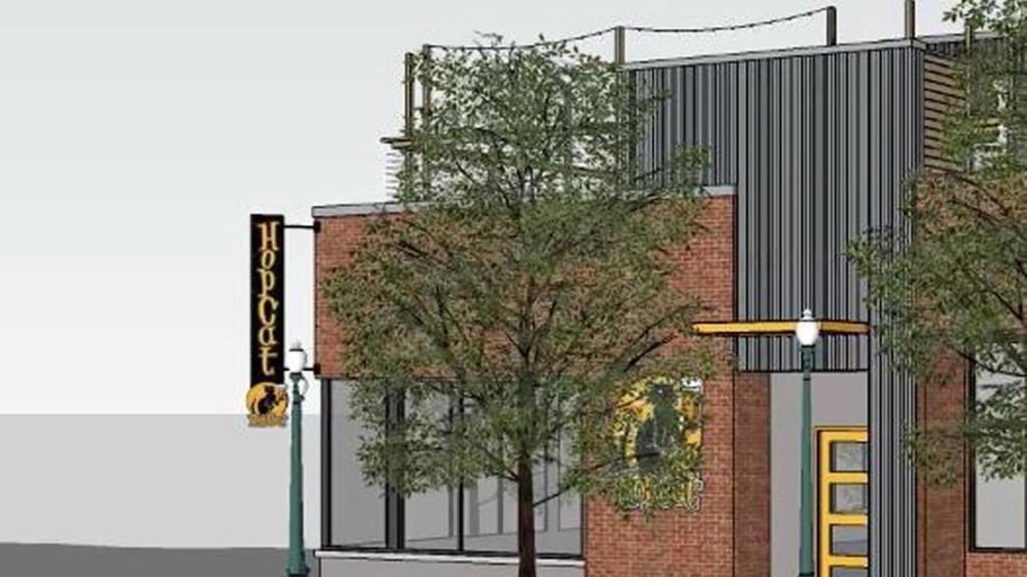 This is a rendering of the new three-story HopCat restaurant and bar, which is scheduled to open later this year at 401 Westport Road.