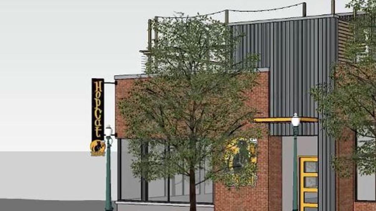 This is a rendering of the new three-story HopCat restaurant and bar, which is scheduled to open later this year at 401 Westport Road.