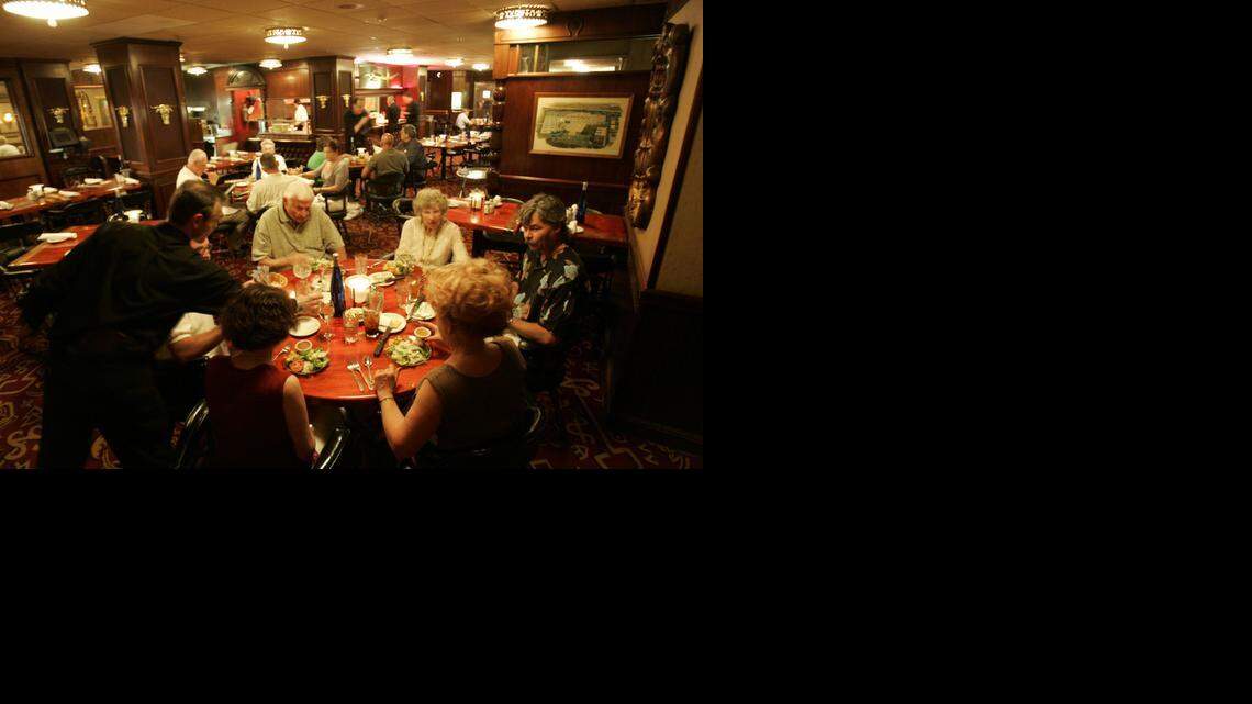 Dinner at the Golden Ox in 2007