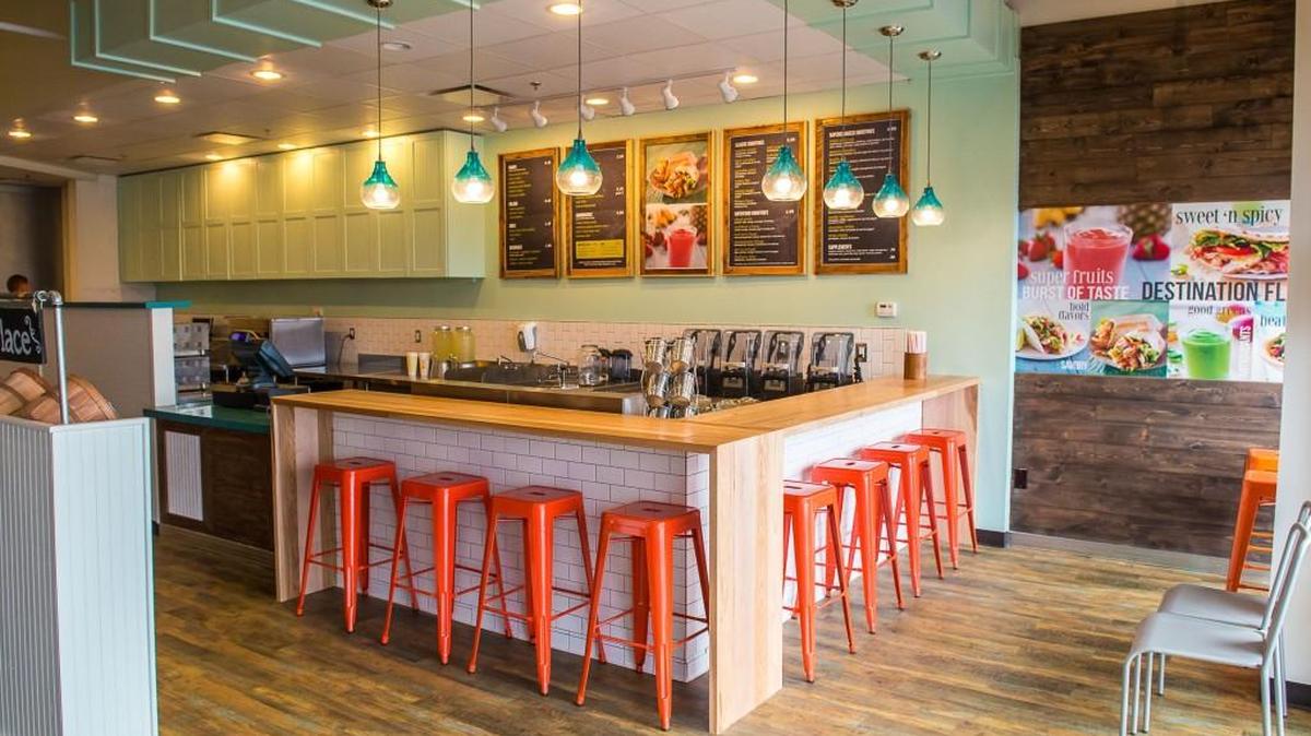 A photo from the interior of a Tropical Smoothie Cafe that opened in the Kansas City area in 2015