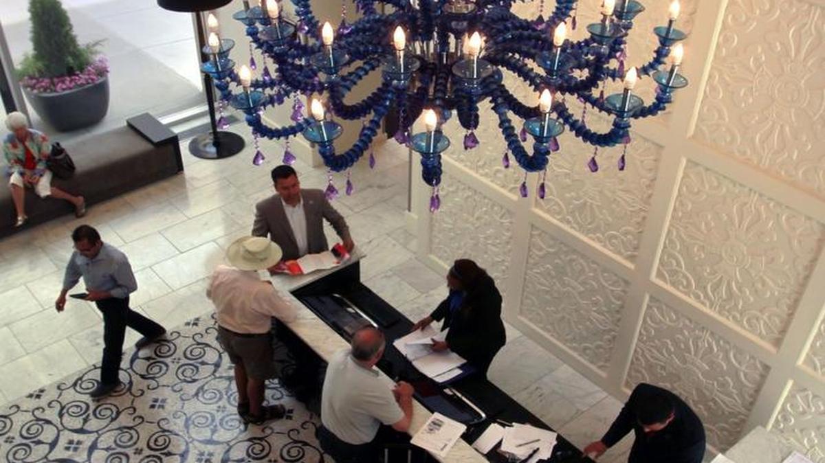 Views of the lobby at Hotel Sorella, which will now be known as The Fontaine — a Kansas City Hotel.