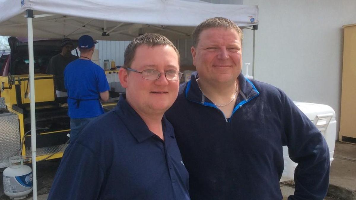 Joe Helmstetler and Randy Hobbs operate their mobile Road Rage KC weekdays at the Phillips66/Gardner Liquor store’s parking lot at 18865 Gardner Road in Gardner.