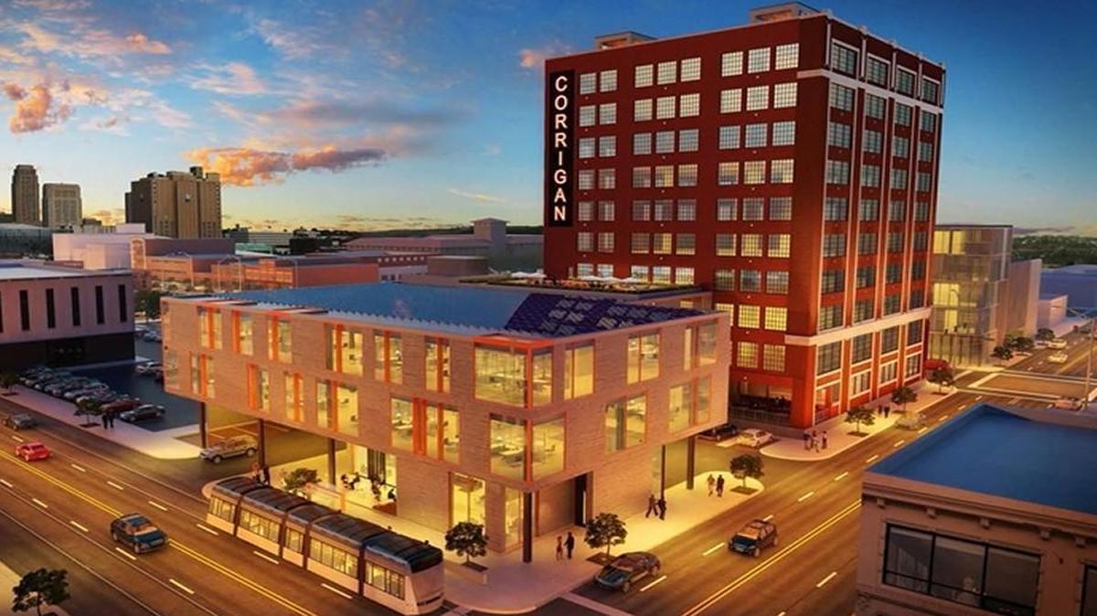 The Corrigan Station project includes the redevelopment of the historic 10-story, 110,000-square-foot Corrigan Building at 1828 Walnut St. The Roasterie is planning to open a cafe there in March.