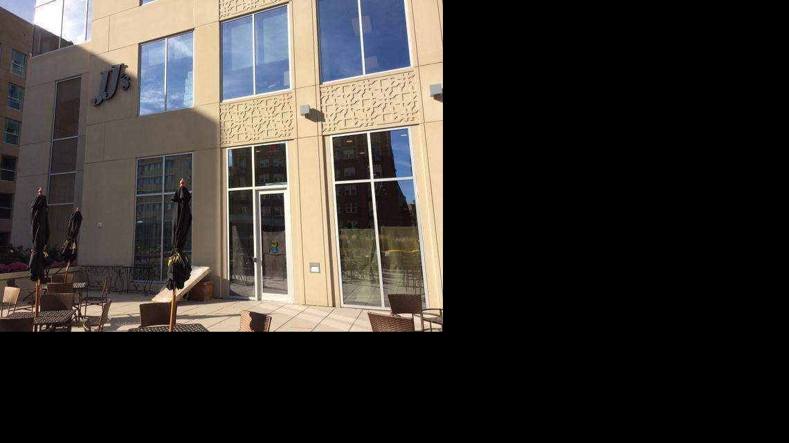 The exterior of the new JJ's Restaurant in the Polsinelli Building in the West Plaza area. It opens Nov. 12.