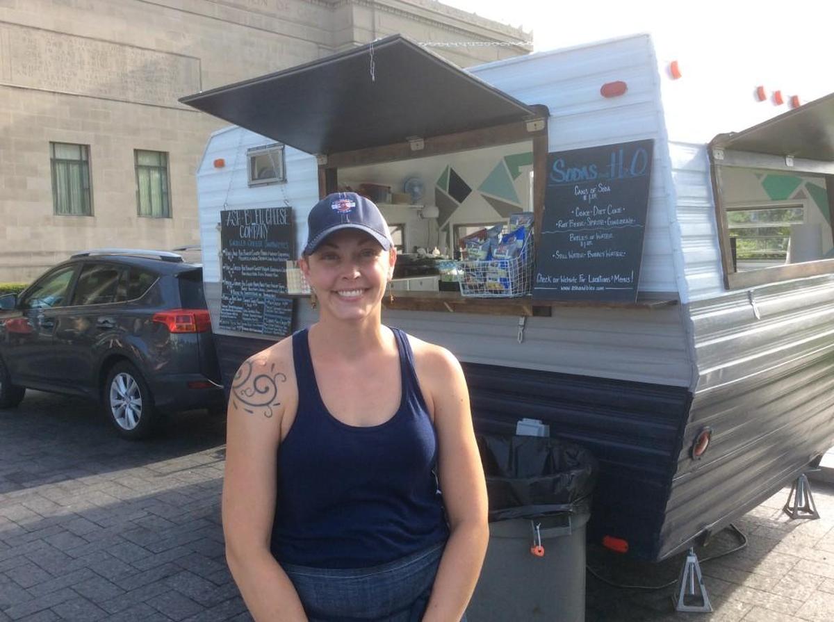 Bethany Harris found a 1969 Shasta camper in Arkansas and has converted it into a traveling cheese shop.