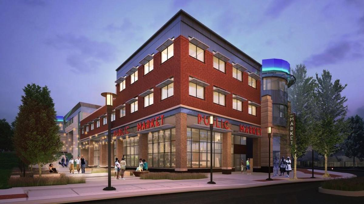 A rendering of the exterior of the new Lenexa Public Market.