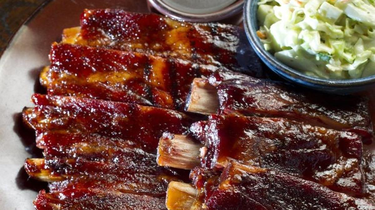 Slab of ribs with side of coleslaw at Q39, 1000 W. 39th St., in Kansas City.