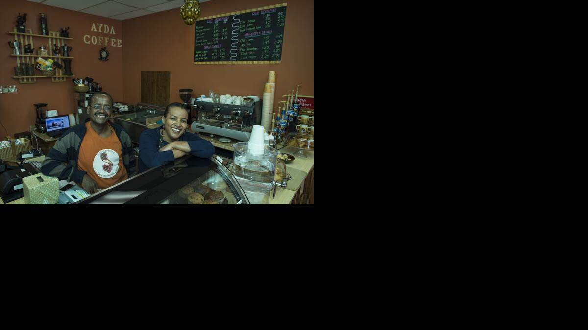 
Teshome Ditamo (left) and Ayda Homa (right), a husband and wife couple, opened “Ayda Ethiopian Coffee,” at 1723 S. Mur-Len Road in Olathe.
