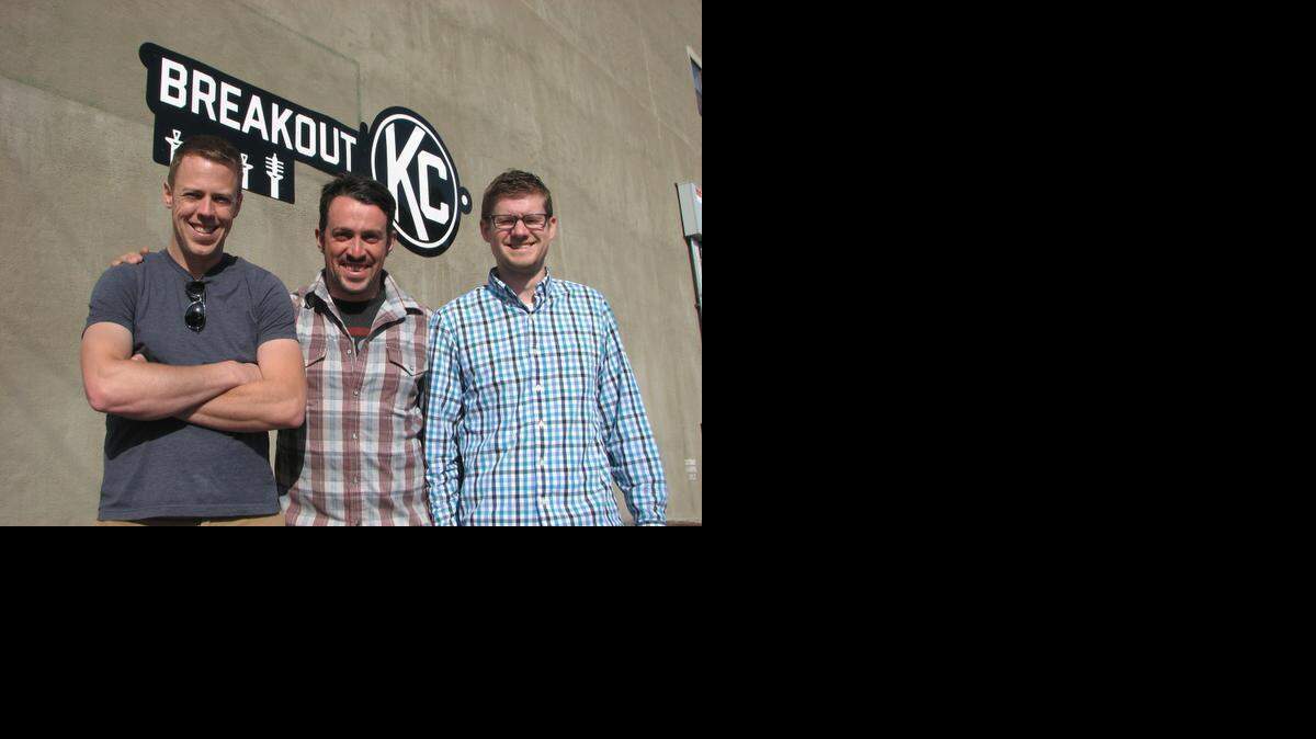 
Matt Baysinger (from left), Ryan Henrich and Lucas Thompson plan to open a live action escape room game in mid-April.
