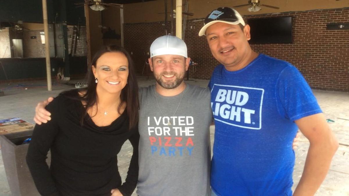 Tara Marmie, left, Shawn Larson and Peter Alvarez (right) are partners in the new HomeSlice Pizza & Pints.