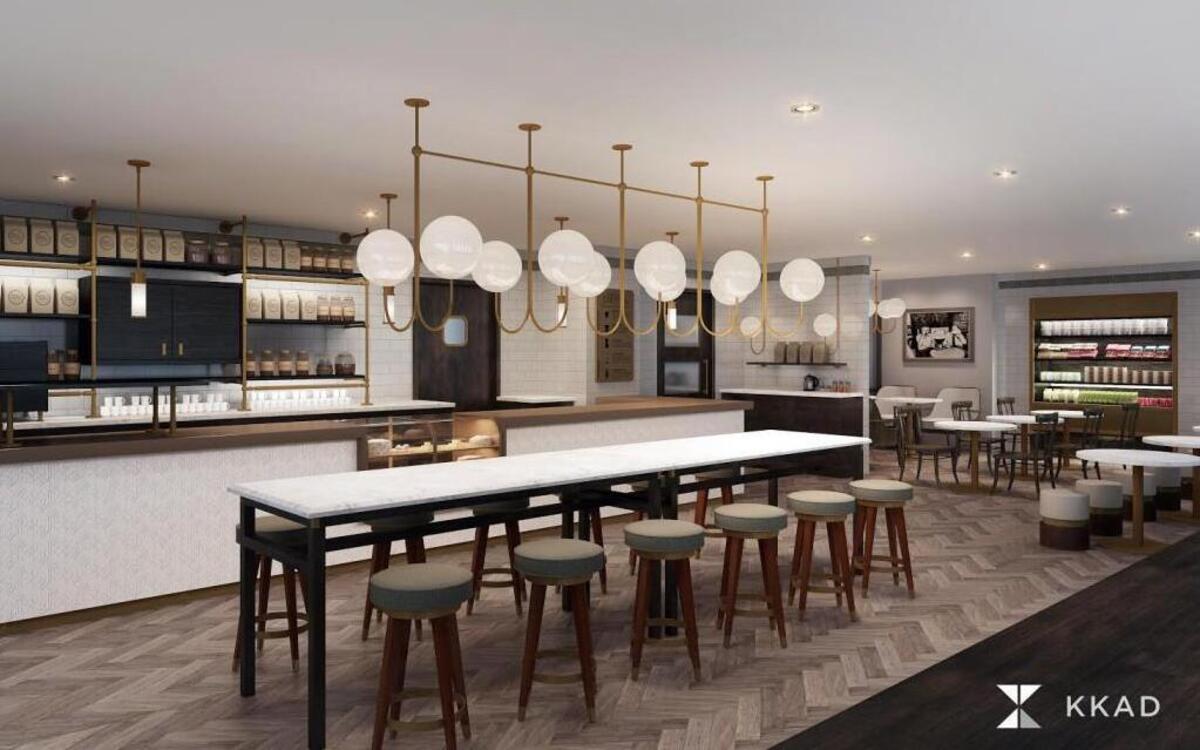 A rendering shows the new Kilo Charlie coffee shop opening in the Hotel Phillips. It’s more of a bar concept than a traditional coffee shop, hotel officials said.