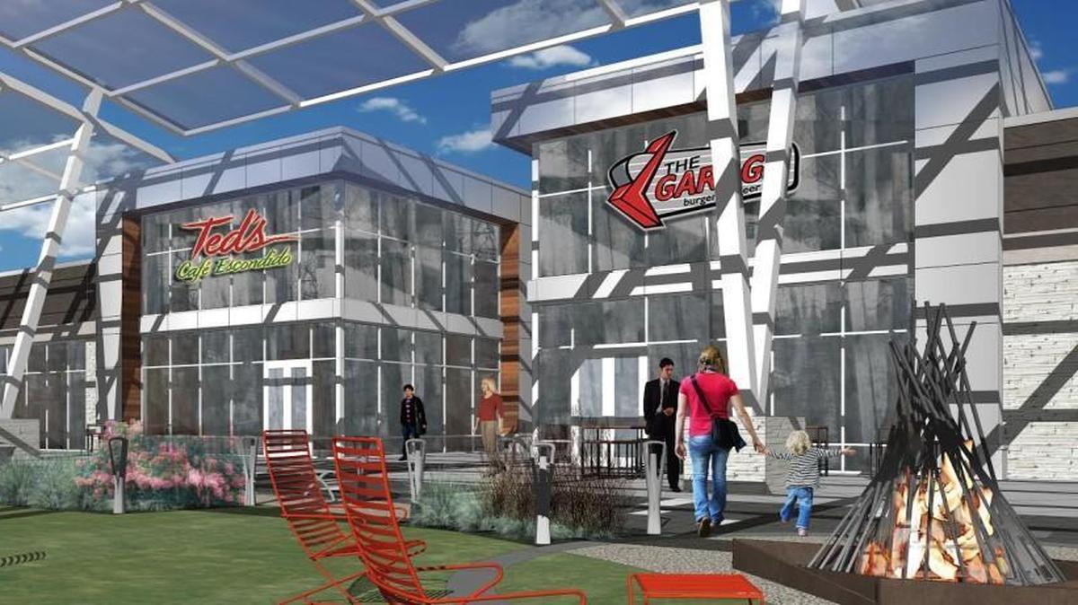 A rendering of the “south end restaurant district” at Ward Parkway Center.