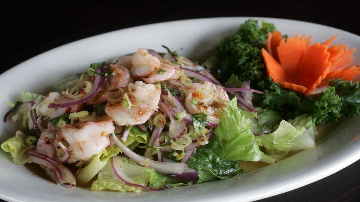 Sweet Siam’s shrimp salad with spicy Thai dressing.