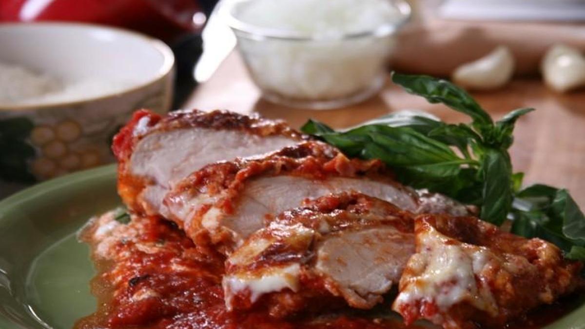 Chicken breast parmigiana, $9.50, on Lidia’s new children’s menu.