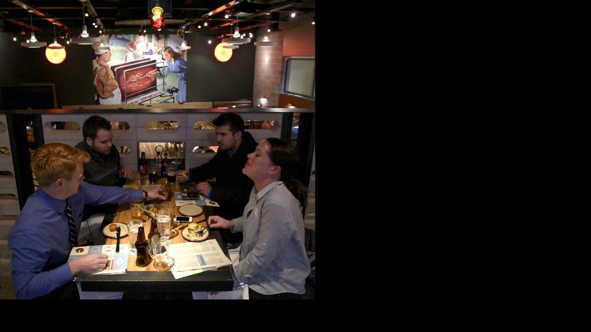 
Justin Harrison (left), John Danaher, Duke Cuda and Natalie Rockwell enjoyed themselves last week at Char Bar, 4050 Pennsylvania.
