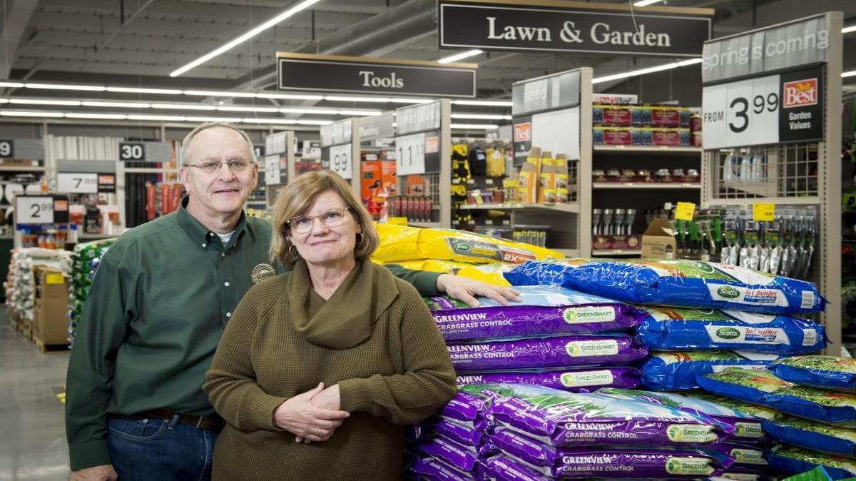 Kevin and Kathy Euston, owners of Euston Hardware in the Red Bridge Shopping Center.