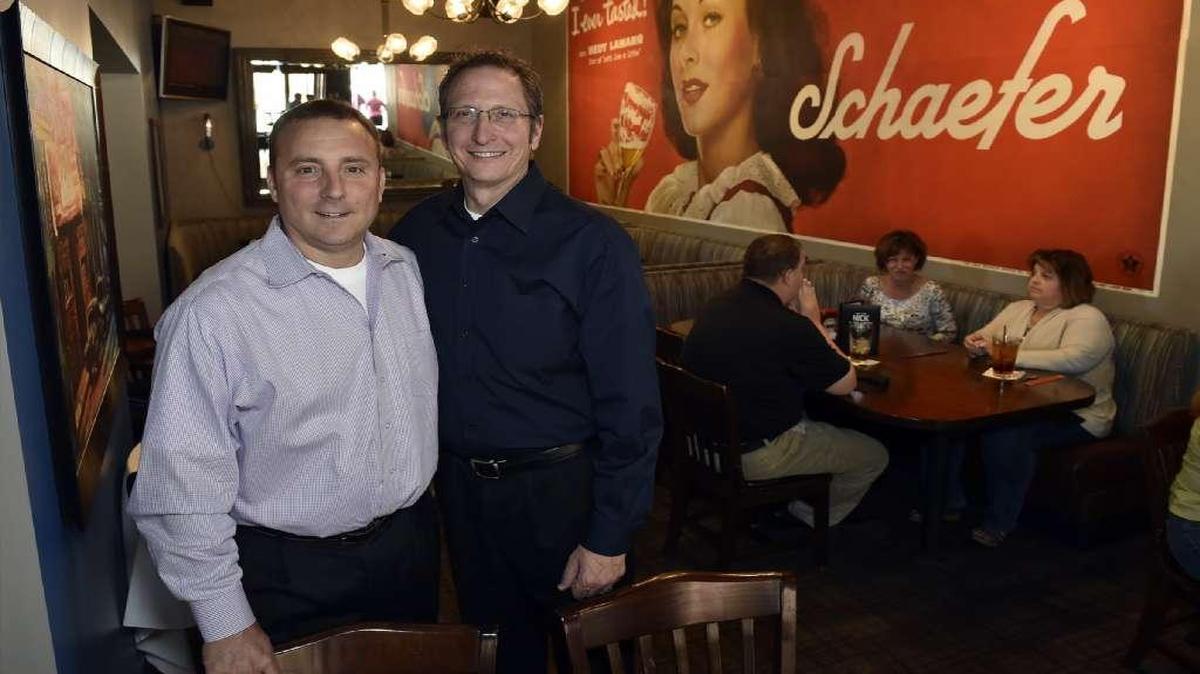 
Kevin Timmons (left), co-owner of Nick & Jake’s, will be honored as Restaurateur of the Year by the Greater Kansas City Restaurant Association. He’s pictured with his business partner, Larry Kime.

