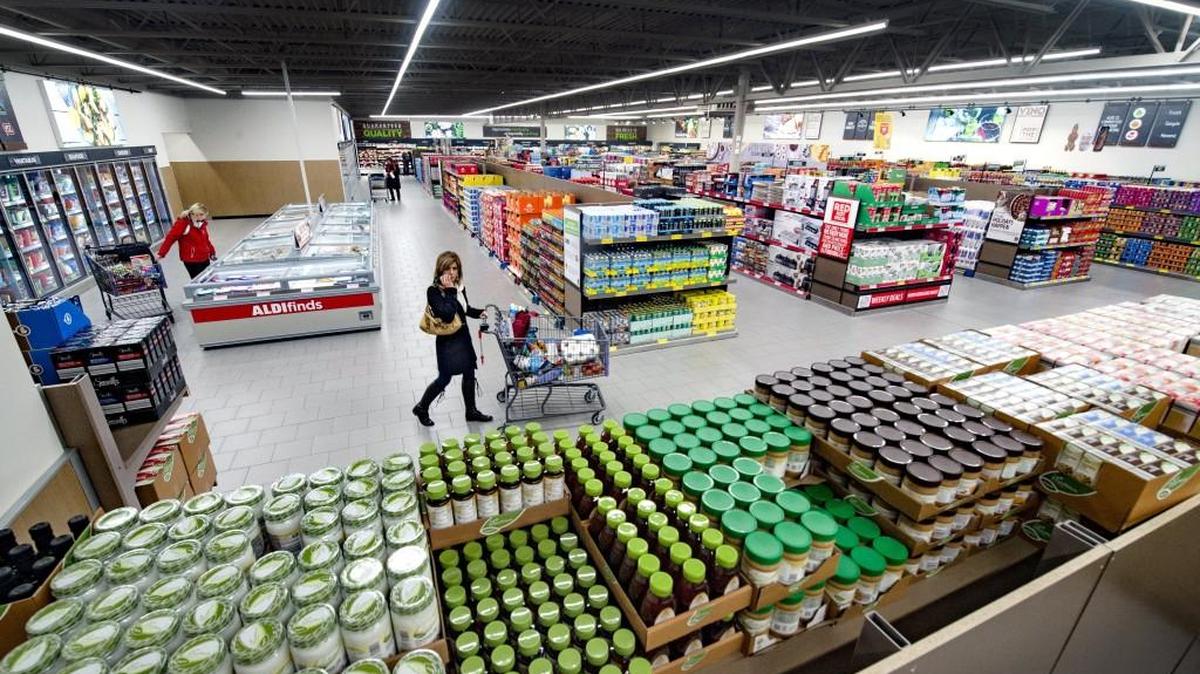 Interior of Aldi at 8780 N. Ambassador Drive, in Kansas City. File photo.