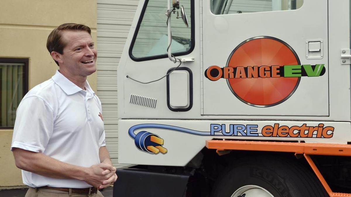 
Mike Saxton is chief commercial officer with Orange EV, which is headquartered in Riverside. 

