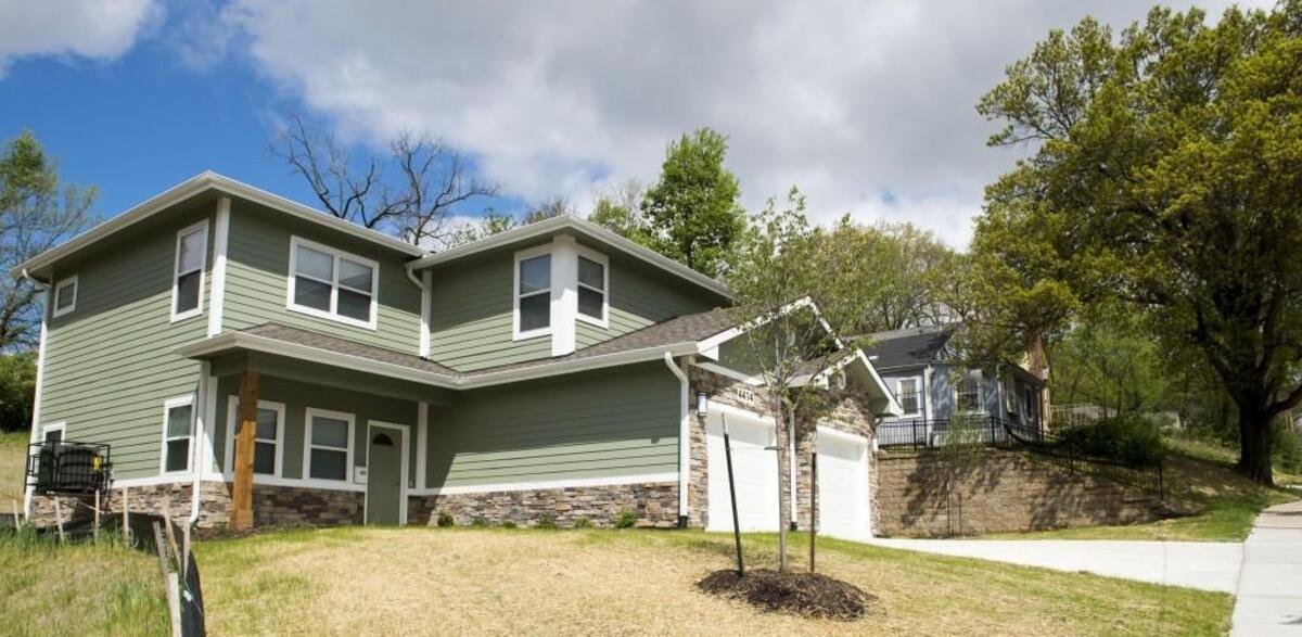 This duplex on Norton Avenue between 43rd and 45th streets is one of two new apartment projects on Kansas City’s east side.