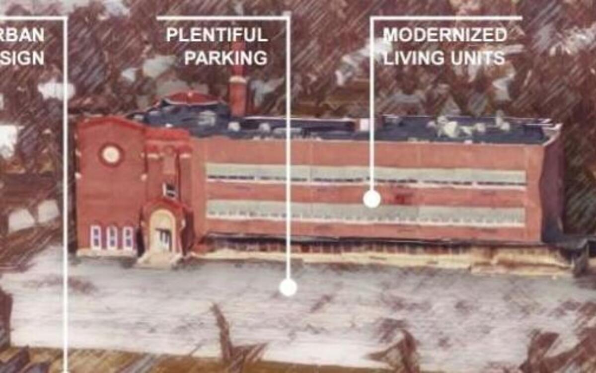 A rendering of planned redevelopment of the Marlborough Elementary School property. The vacant school is at 1300 E. 75th St. in south Kansas City.