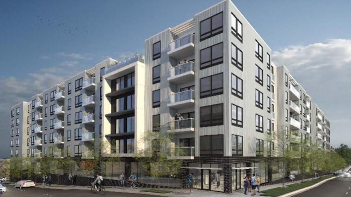 A rendering of a proposed apartment development at 1923 Broadway