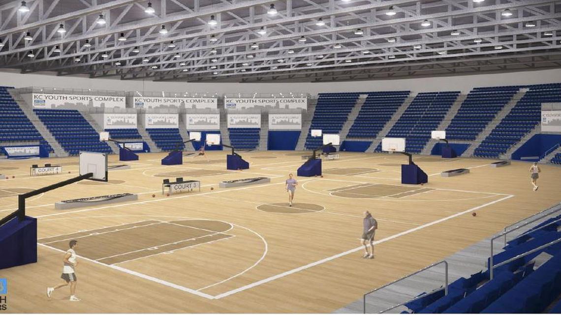 The repurposing plan Kansas City officials have chosen to pursue would span the original arena floor with a second level, adding enough new floor space for seven high school-sized athletic courts.