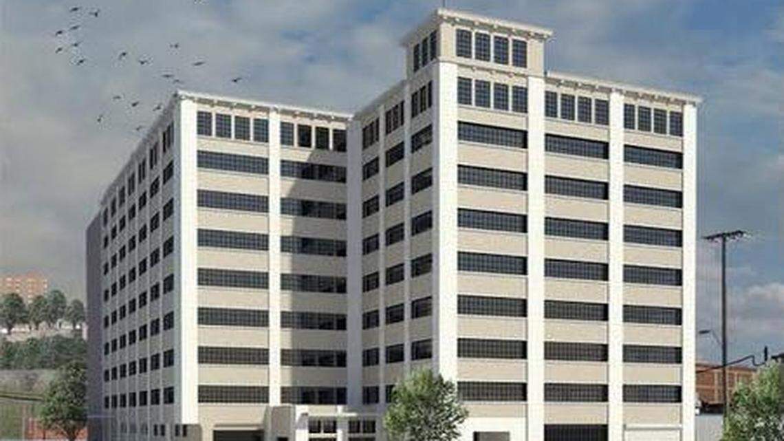 
Plans call for 184 residential units in the nine-story tower.
