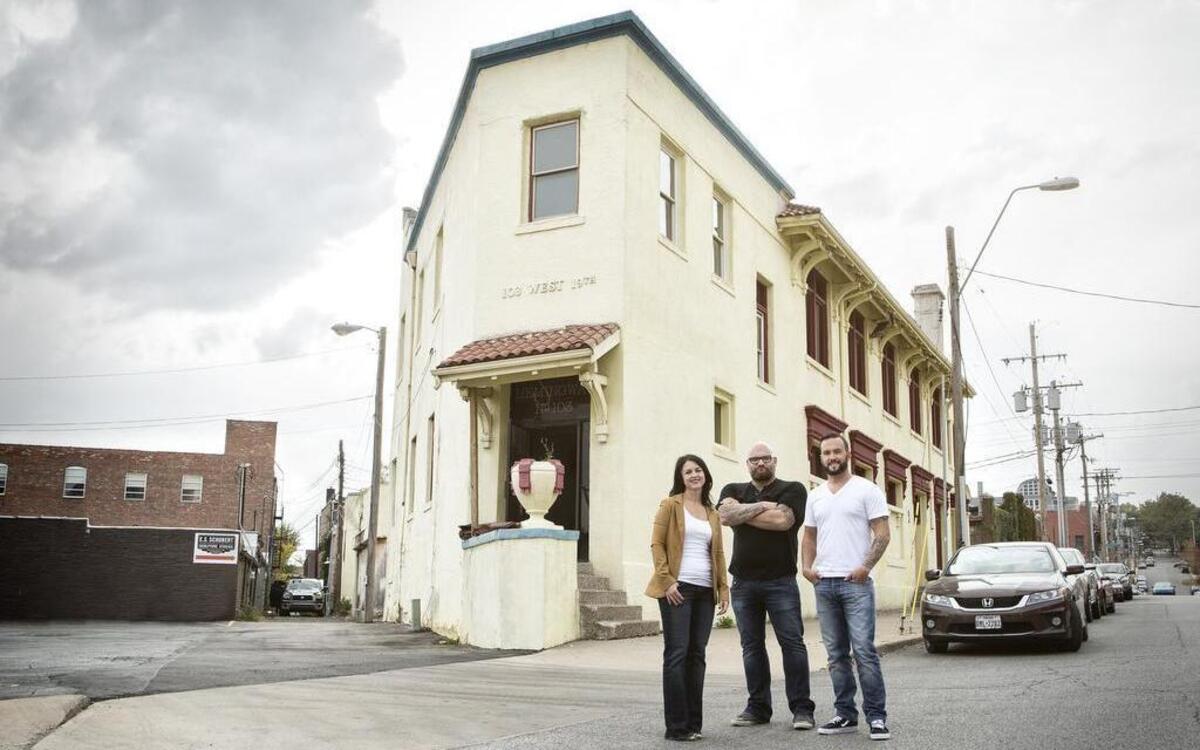 Cindy Augustine, Matt Wegerer and Austin Walsh, all Crossroads business owners, have teamed up to buy a historic property at 103 W. 19th St. They are calling it the Hemingway Building.