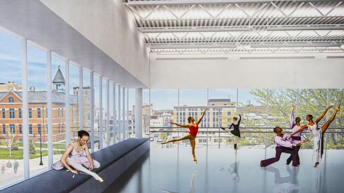These are architectural renderings of the proposed new home for the UMKC Conservatory of Music and Dance.