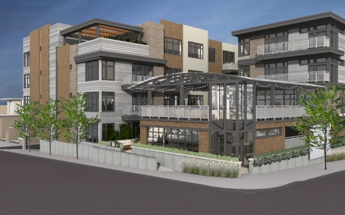 This is a rendering for a proposed 48-unit West Side apartment complex at 17th and Madison streets.
