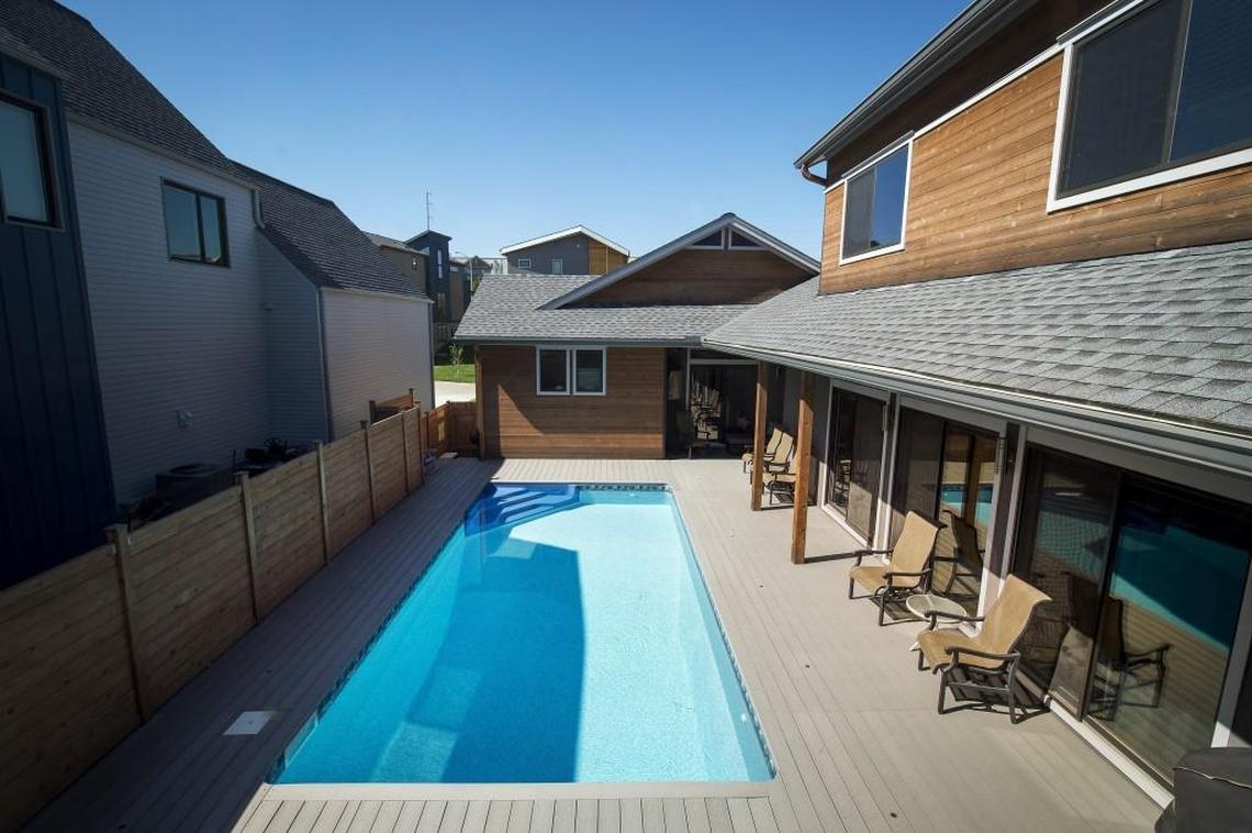 Kim Hammontree and her wife Rachel Whitney moved to the Beacon Hill neighborhood in 2015. Their house has a pool on the patio.