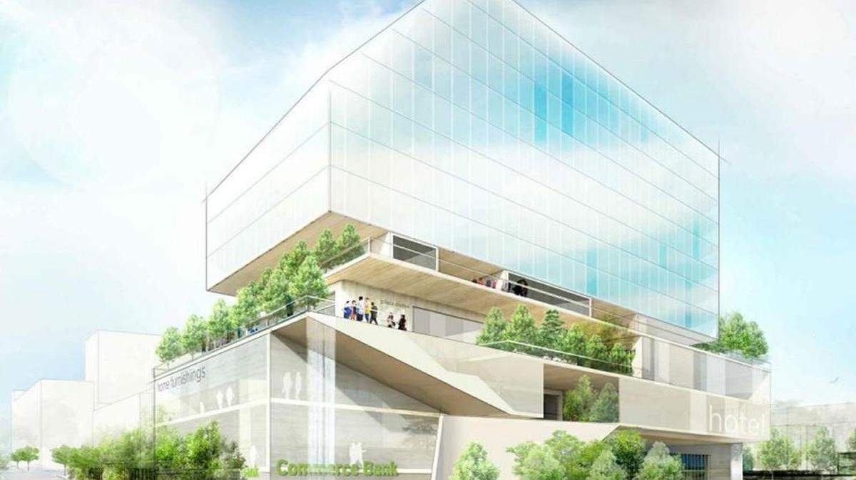 A 13-story hotel and apartment complex considered for a site north of the Country Club Plaza would be bounded by Wornall Road, West 46th Terrace, Broadway and West 46th Street.