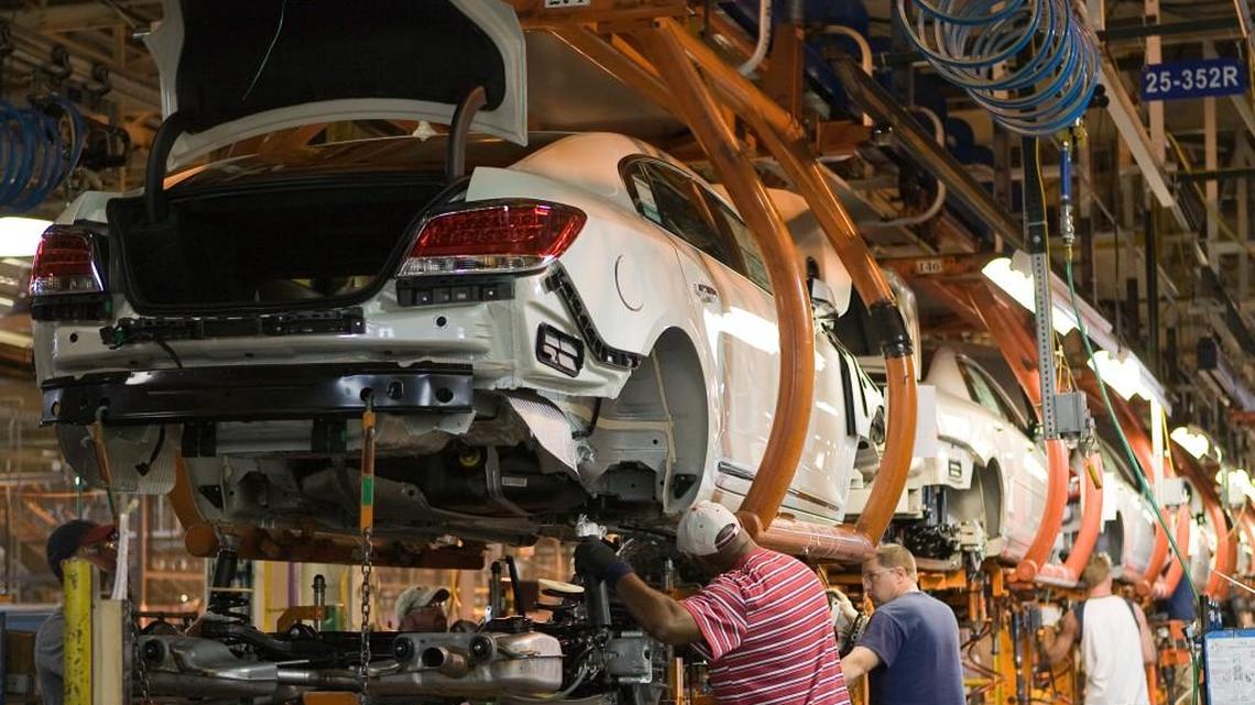 File photo of the General Motors Fairfax Assembly Plant in Kansas City, Kansas.