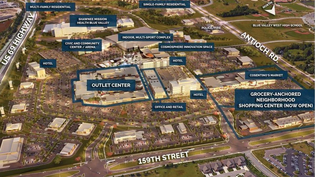 This view with the northern part of the development at the bottom of the screen.
