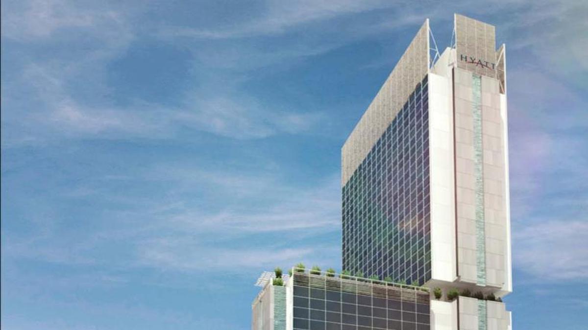 
Rendering of proposed Hyatt convention hotel.
