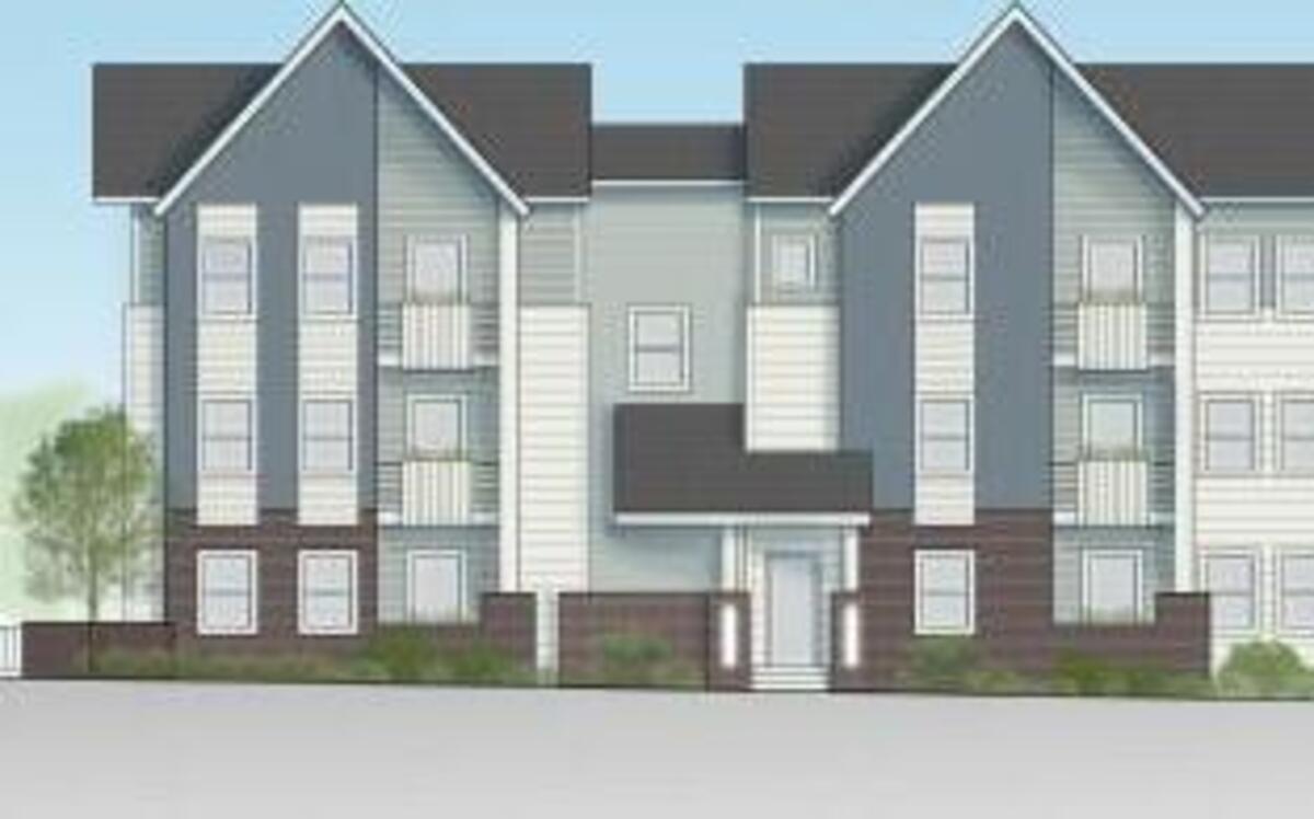 
The three-story building will have six apartments on each floor and a mix of one- and two-bedroom units.
