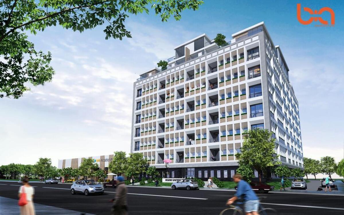
A rendering shows how the MGE building on Broadway in Kansas City might be converted into apartments. 
