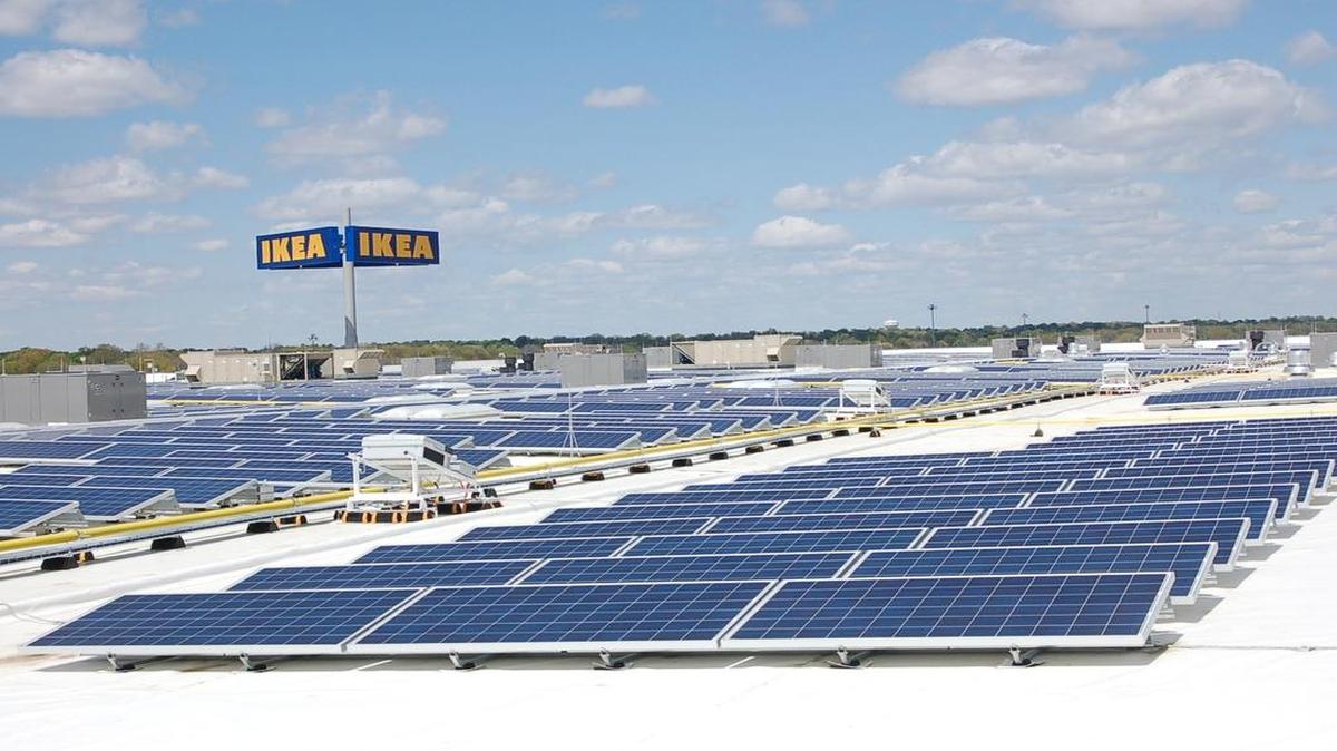 The 2,394 panels spread over 92,000 square feet of the store’s rooftop are billed as the largest solar project in Kansas.