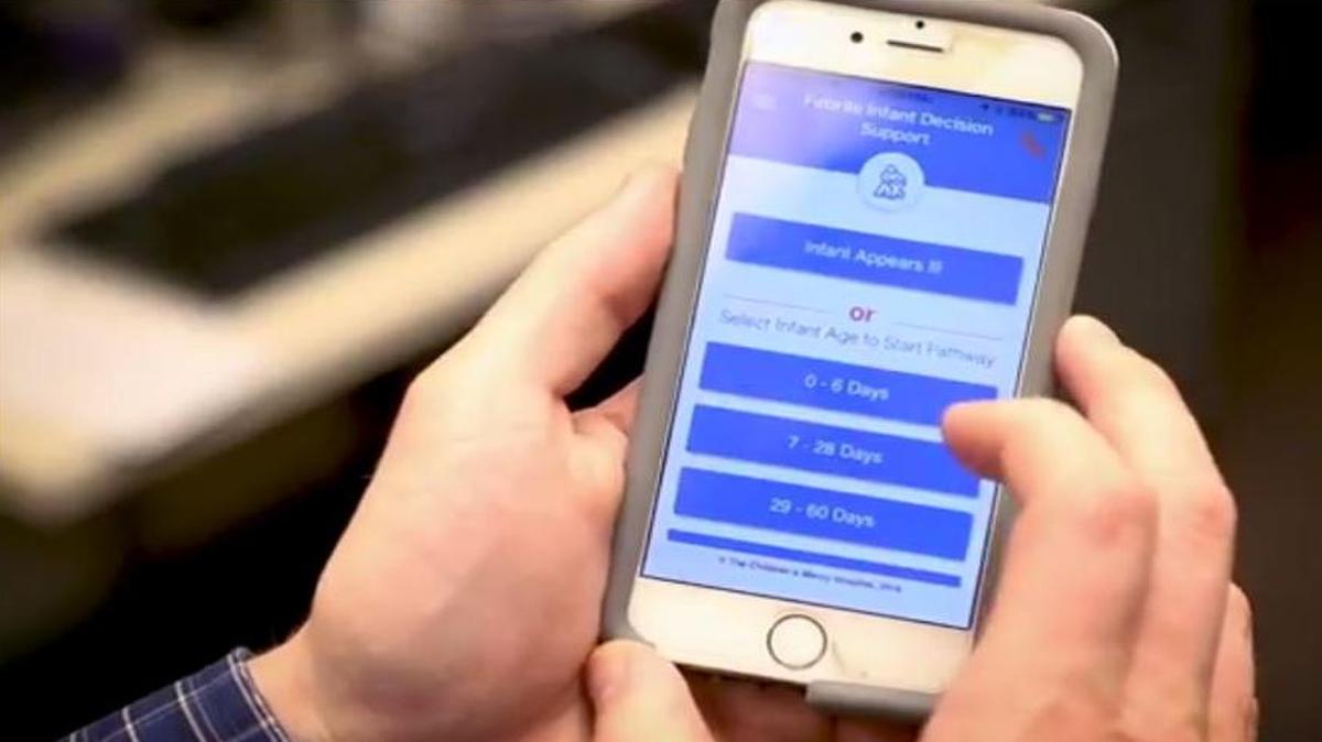 The CMPeDS app developed by Children’s Mercy Hospital and Engage Mobile Solutions helps medical providers navigate an infant’s fever and identify potentially serious infections.