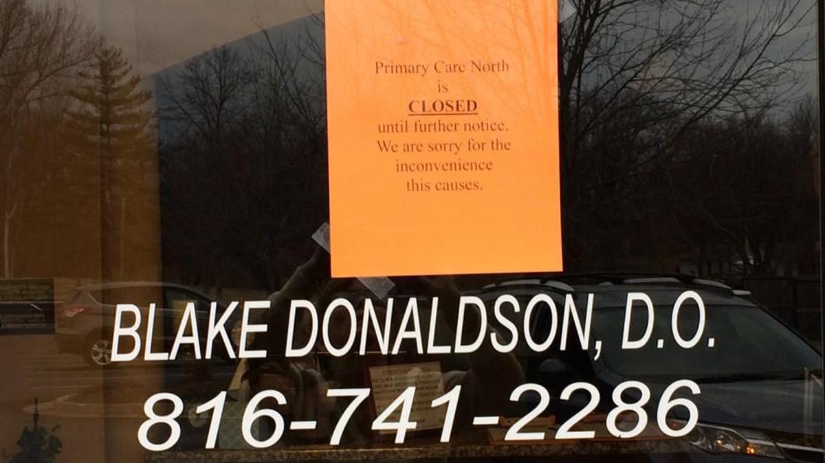 Blake Donaldson’s office at Primary Care North in Kansas City was closed after a Missouri oversight board issued an emergency suspension of his license in December, saying he had sex with a 16-year-old patient. Donaldson denies the allegations, but the board revoked his license.