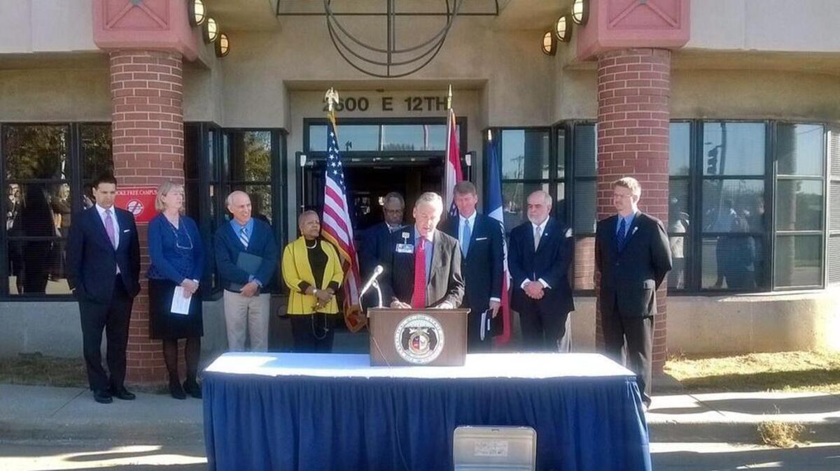 
Charlie Shields of Truman Medical Centers joined state, county and city officials on Wednesday in announcing a mental health assessment and triage center for 12th Street and Prospect Avenue.



